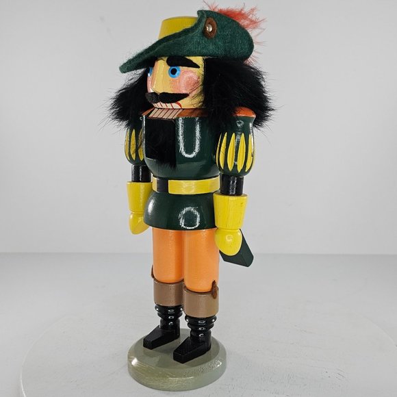 Vintage Expertic GDR Erzgebirge 9” Musketeer Wood Nutcracker Label - Picture 7 of 9